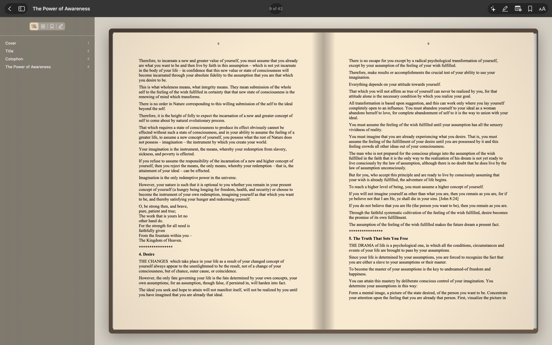 A two-page spread in Flipbook's reader with the contents sidebar open